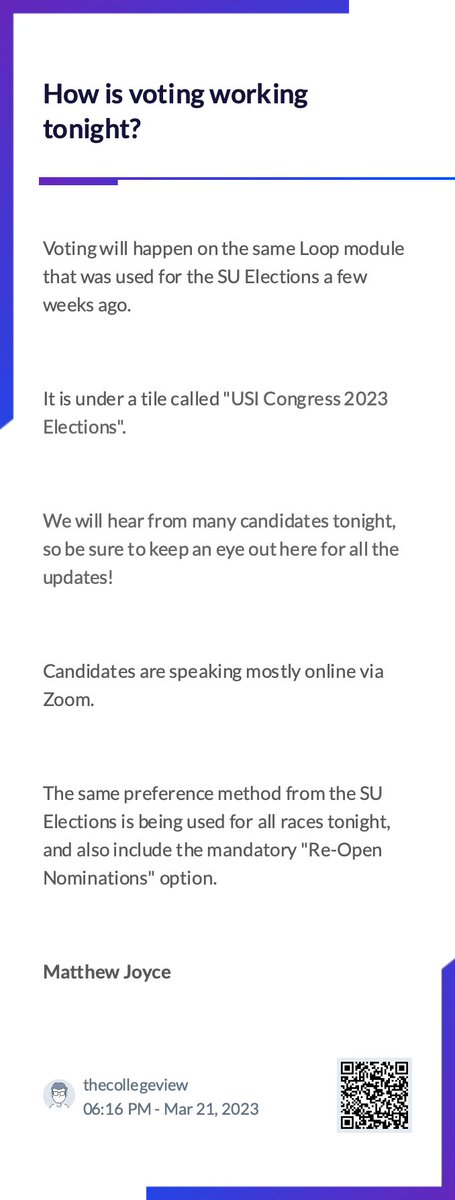 The College View tweet media