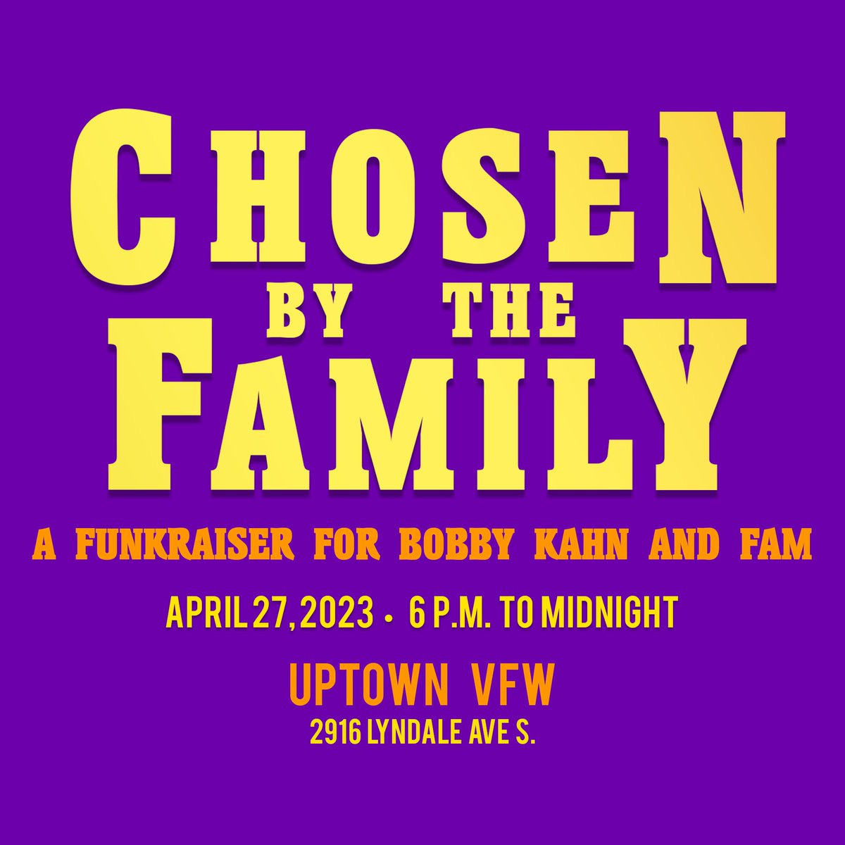 noboolpresents's tweet photo. Just Announced!
Chosen By The Family - A Funkraiser For Bobby Kahn and Fam on April 27
--
TICKETS ->> https://t.co/lqX0OHnHZ9
--
with DJ sets by DPC, @MobileDJNOLA #DJYasmeenah #NeilFox @funkymonks73 #UptownVFW #Minneapolis #Minnesota #UptownMpls #MnMusic #MplsMusic #BobbyKahn https://t.co/mvpbaWwEis