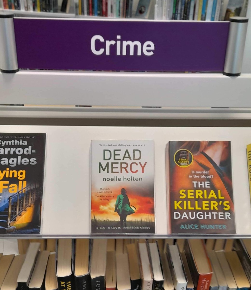 nholten40's tweet photo. How cool is this? Huge thanks to the fabulous @JackSteele1961 for sending me this pic of #DeadMercy in #CotgraveLibrary in Nottinghamshire! Also love that I am beside @Alice_Hunter_1 #TheSerialKillersDaughter 🙌🏻

#SupportLocalLibraries https://t.co/0AXDhnPPUk