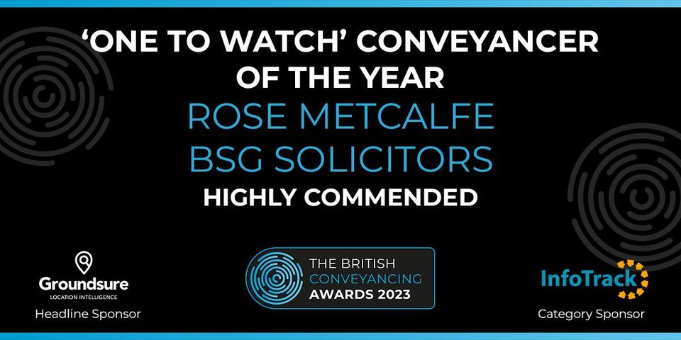 Huge congratulations to Rose Metcalfe on being highly commended at the British Conveyancing Awards this evening! Fantastic achievement, well done from all at BSG. 😀😀😀😀 #BCAwards2023 #HighlyCommended