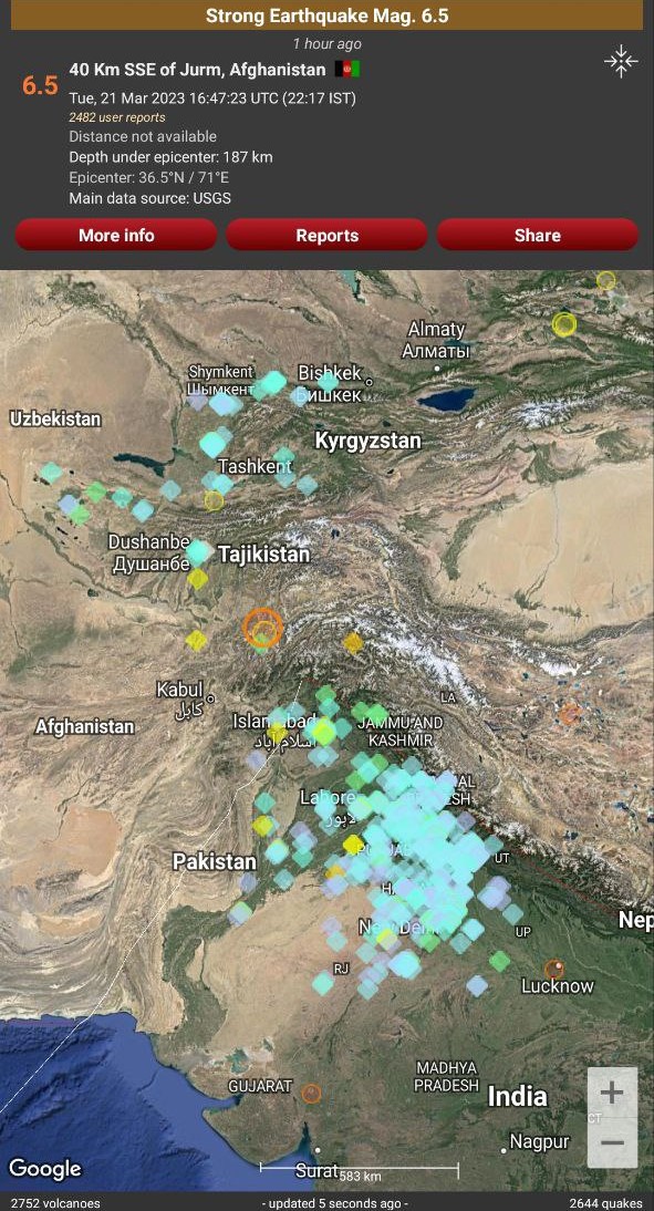 5.6 M Afghanistan Earthqukuake felt Report #भूकंप #earthquake #earthquakeindelhi #Afghanistan
