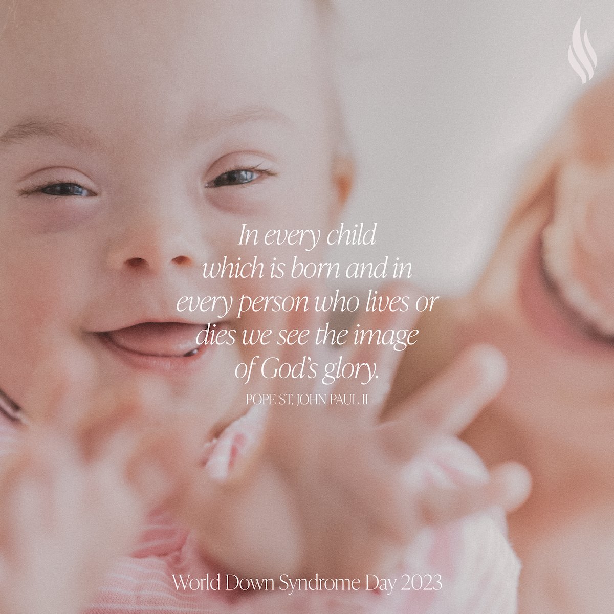 BishopBarron's tweet photo. Every life is a gift, every person has a purpose, and all should be treated with dignity and love. #WorldDownSyndromeDay https://t.co/Y3pzMAUjug