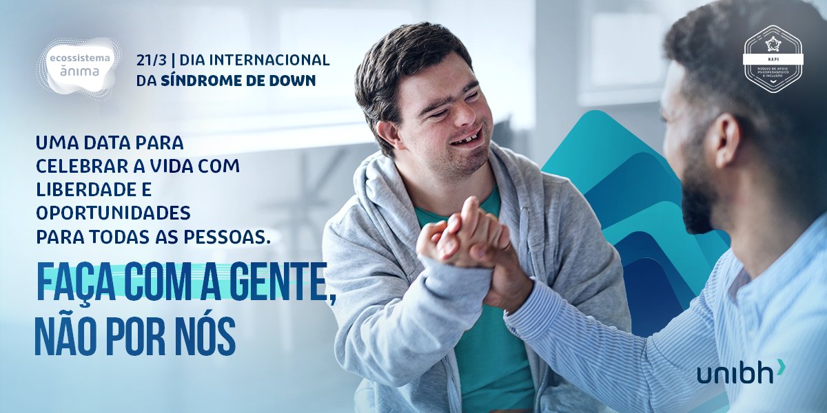 Neste Dia Internacional da Síndrome de Down, nós celebramos a vida das pessoas com a síndrome e focamos na busca por garantir que elas tenham as mesmas liberdades e oportunidades que todas as pessoas. Vamos juntos e juntas.

#DiaInternacionalDaSíndromeDeDown