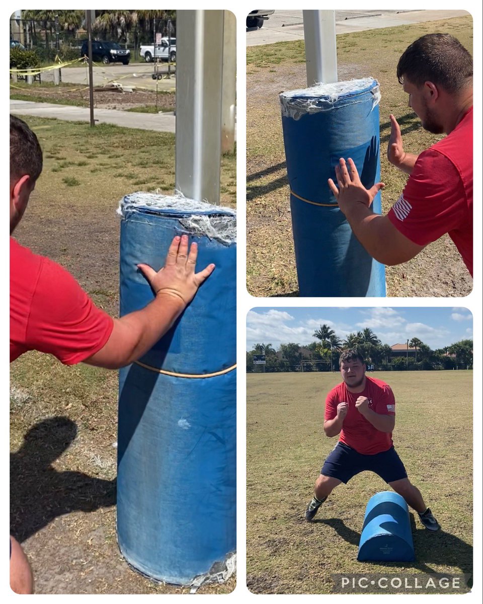 Ave Maria commit OG Ty Robbins working on single arm punch, double arm punch and run/pass pro blocking techniques today with JKB. Great work Ty! @JKBFitLLC @TyRobbins18 @dar0rak51