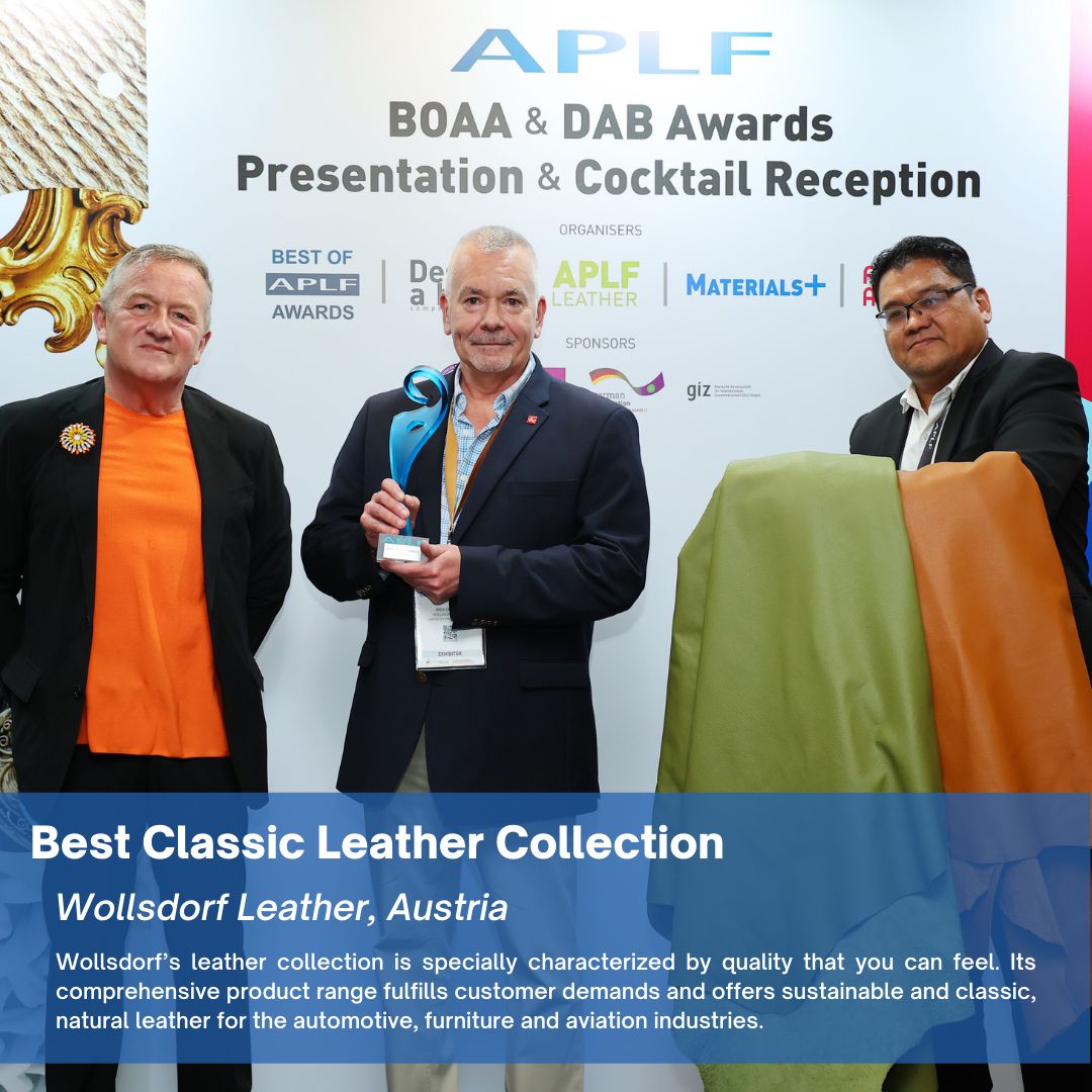 APLFHK's tweet photo. Best of APLF Awards (BOAA) -congrats to Wollsdorf Leather from Austria
#BOAA
https://t.co/8BDbEgNdGw https://t.co/U3zwDrB54u