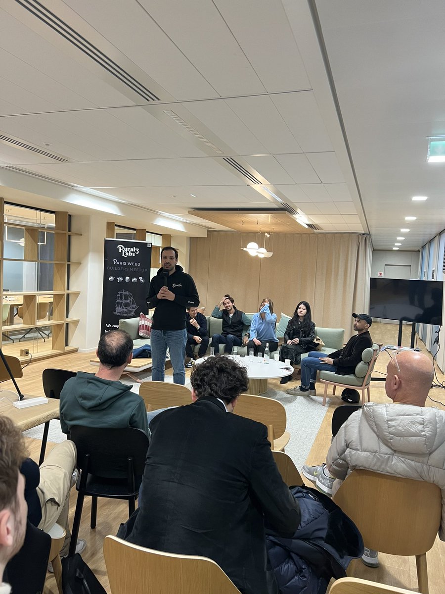 MalarticLagrav's tweet photo. Starting Web3 round table at @PyraTzLabs, with its founder @bilalelalamy presenting the evening, where @InterCellar_ will showcase its first collaboration with Malartic-Lagraviere! 

@WineBottleClub #nft #BlockchainNews #malarticlagraviere https://t.co/lG3Gz4uYuG