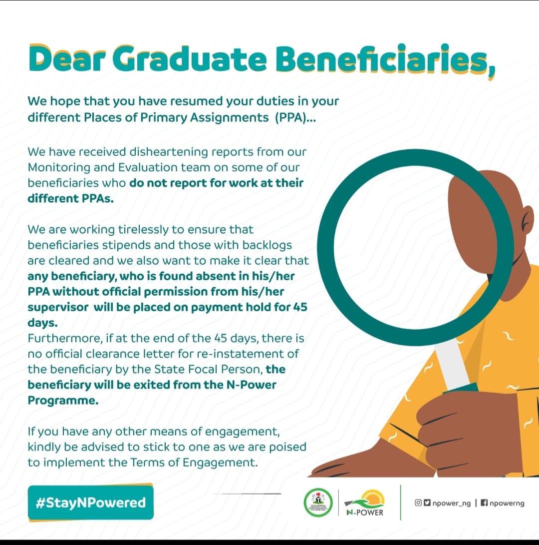 npower_ng's tweet photo. Hello Batch C2 Beneficiaries.

Kindly Take Note!

#Npower
#Npowerng
#StayNpowered. https://t.co/932X3Hb0ZX