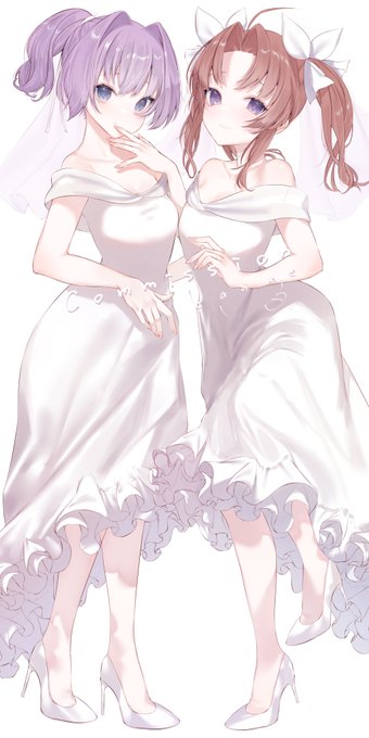 「breasts wedding dress」 illustration images(Latest)｜3pages