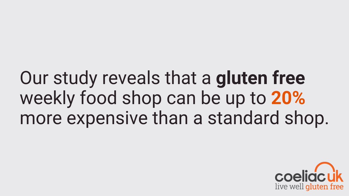 (1/4) Our report ‘The Gluten Free Diet: How much does it cost and why does it matter?’ reveals the cost of a minimum standard basket of gluten free food costs up to 20% more when compared to a standard basket.