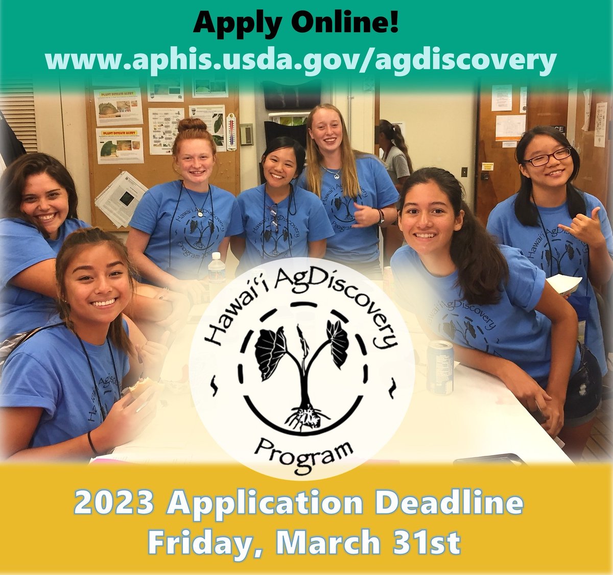 hiagdiscovery's tweet photo. Interested in careers in agriculture and in grades 9, 10, or 11? Apply now to Hawaiʻi AgDiscovery 2023!  Deadline is 3/31, Apply here: https://t.co/kskeHwWolk. Take advantage of this opportunity to learn from experts, explore agriculture on Oʻahu, and dorm on UH campus for free! https://t.co/5wt4Vcs7PK