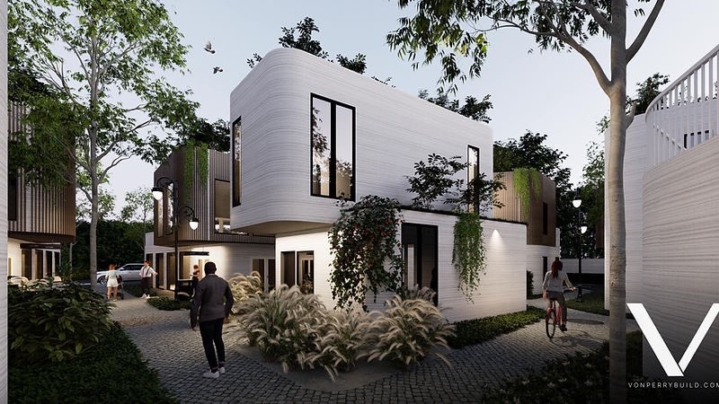 Von Perry is a construction company that 3D prints concrete houses. You can become an early investor in their company/technology by visiting their crowdfunding campaign on PicMii Crowdfunding!