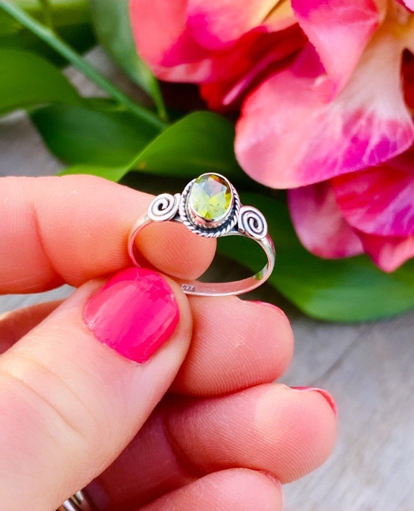 Excited to share the latest addition to my #etsy shop: Sterling Silver 925 Lovely Peridot Faceted Gemstone Ring Size 8 #68 #peridot #green #silver #ladyring #925ring #greengemstonering #sterlingsilver #peridotring etsy.me/3n3BiTv