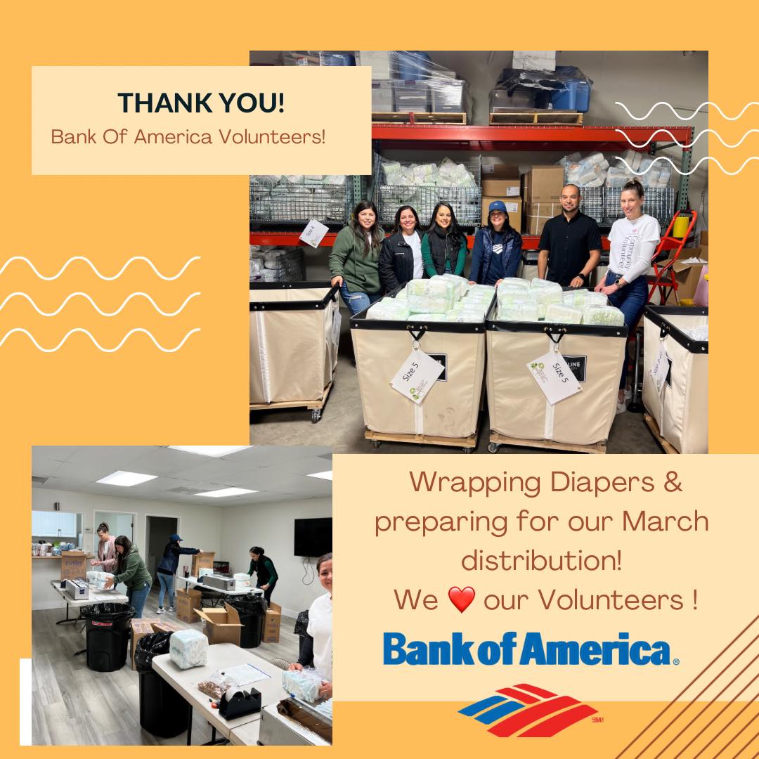 JLRiverside's tweet photo. THANK YOU to @bankofamerica 's amazing Volunteers! They stopped by our office and wrapped diapers for our monthly distribution. We are so grateful for your support! 
_____
#jrleague #Riversidecalifornia #diaperbank #IEdiaperbank #Volunteers #Enddiaperneed #Bankofamericavolunteers https://t.co/i08hdjzwNL