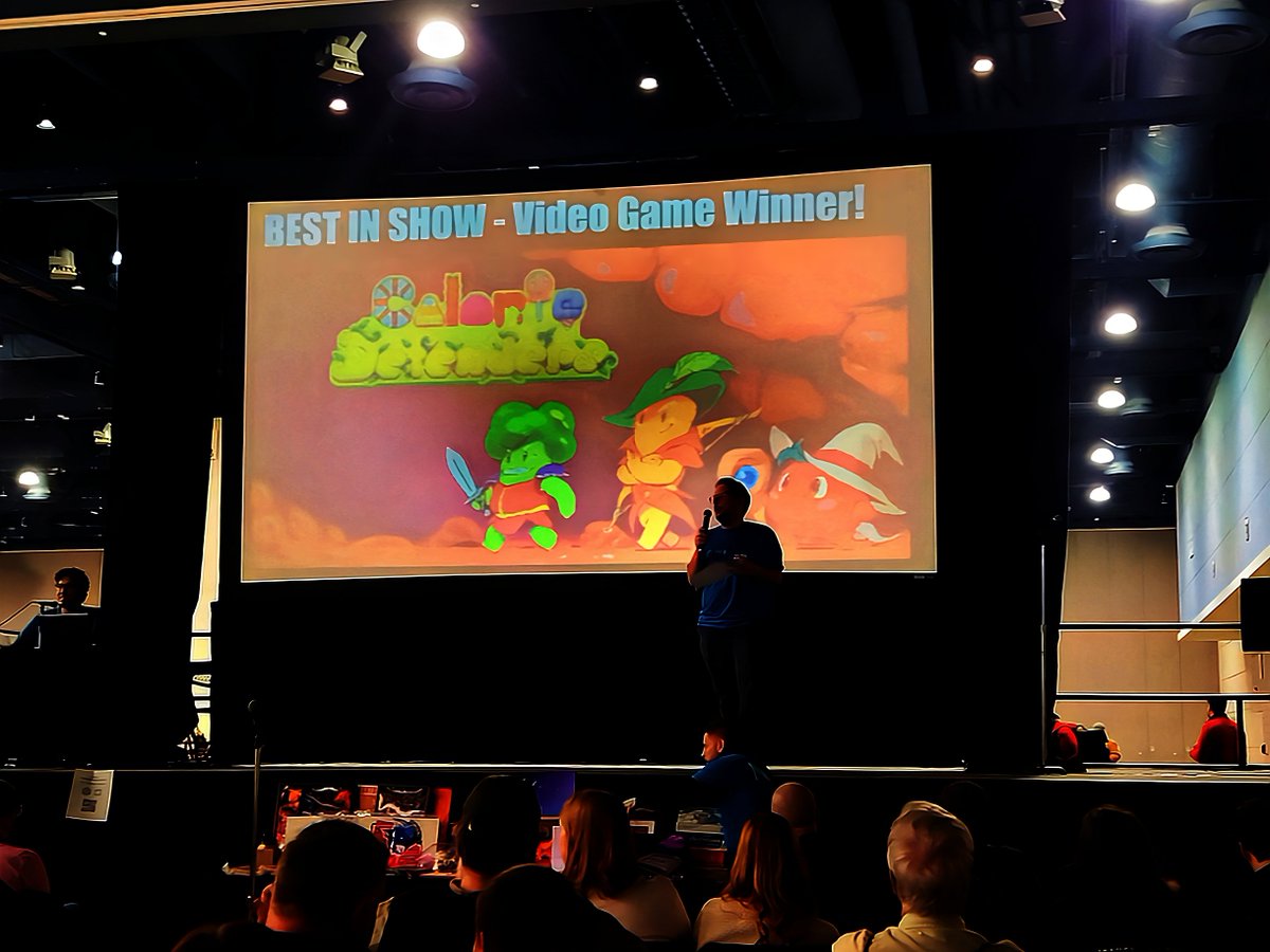 🎮🏆🥦🍭 Thank you so much <a href="/PlaythroughGC/">Playthrough</a>  2023 for awarding Calorie Defenders Best in Show for indie games! It means the world to me and my team 🙌 Shoutout to all the amazing games we had the pleasure of playing alongside 🎉👏 #indiegames #gamedev #grateful 🙏