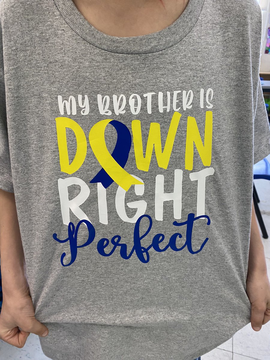 Today is #worlddownsyndromeday How great is this grade 4 student’s t-shirt?! #WithUsNotForUs