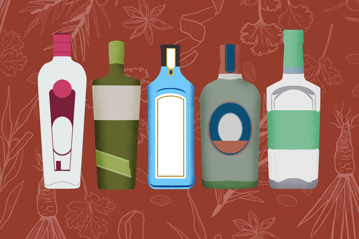 mizsant's tweet photo. My latest for @liquor — some fun bottle illustrations, along with flavor notes, for a guide to gin styles! In the end we decided to show the actual bottles, but I love the way the illustrated version came out 😊  Written by @karanewman: https://t.co/S2K8MRcrXd https://t.co/MeCneinbgu