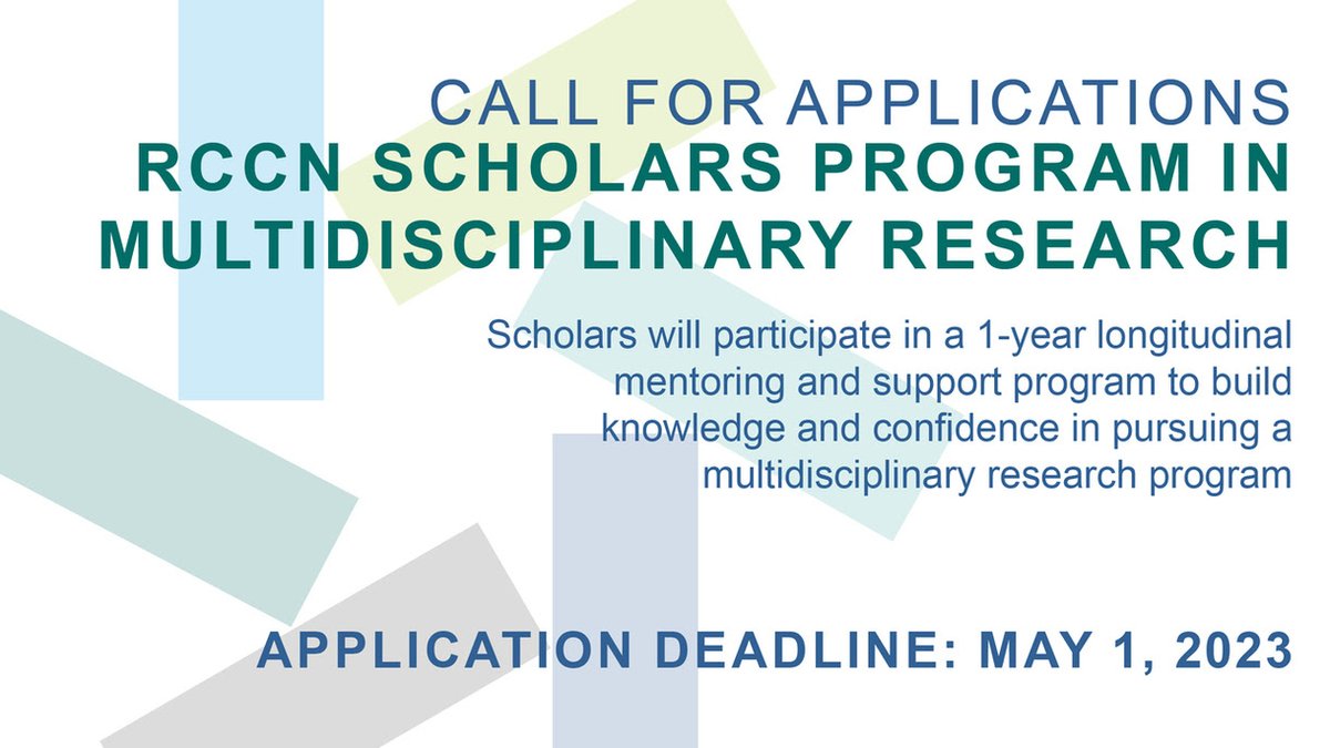 The RCCN Scholars program will target early career faculty with an interest in multidisciplinary aging research. The deadline to apply is May 1, 2023. For more information, visit: rccn-aging.org/assets/uploads…