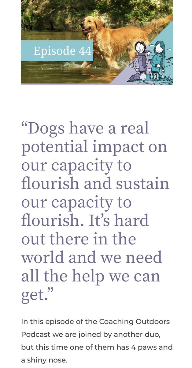 Latest #coaching outdoors #podcast 

Meet Clive &amp; Miss May his gorgeous four-legged friend who joins his client sessions to support their conversations 

#permapup #outdoorcoaching 

coaching-outdoors.com/episode-44-cli…