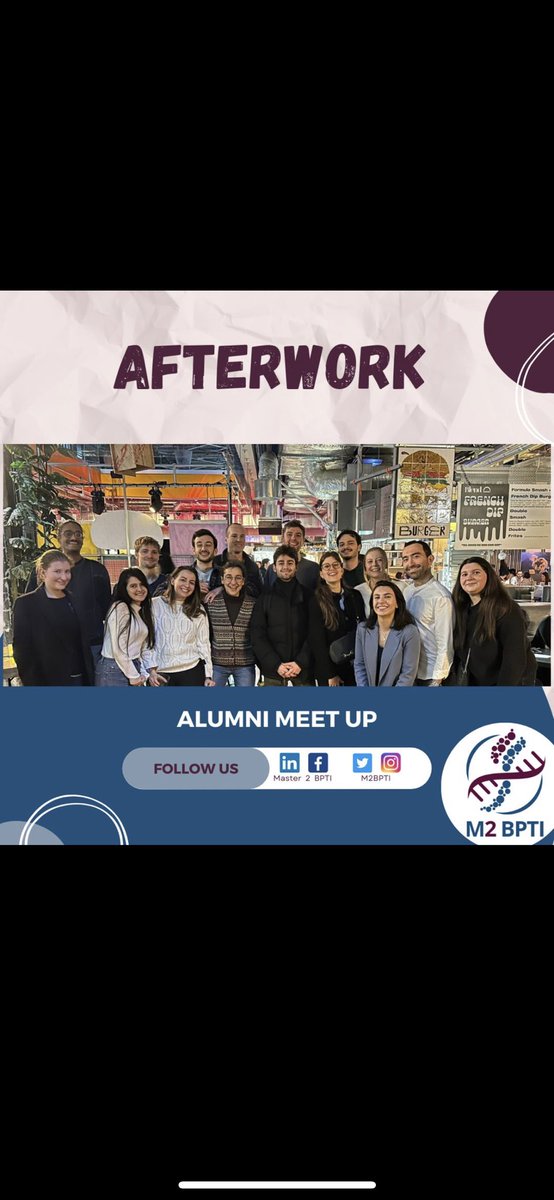 M2BPTI's tweet photo. 🗣 Nos étudiants du #m2bpti ont eu l’opportunité de rencontrer d’anciens étudiants diplômés du master lors d’un afterwork. L’occasion idéal d’échanger ensemble lors d’un moment de convivialité ! (1/2)

#formation #m2bpti #alumnis #afterwork #biotech #industrie #pharmacie https://t.co/eU1h05lW7H