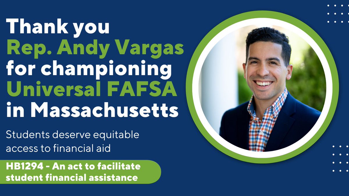 Thank you @RepAndyVargas for sponsoring HB1294, an act to facilitate student financial assistance. We appreciate your leadership & support for #UniversalFAFSA.