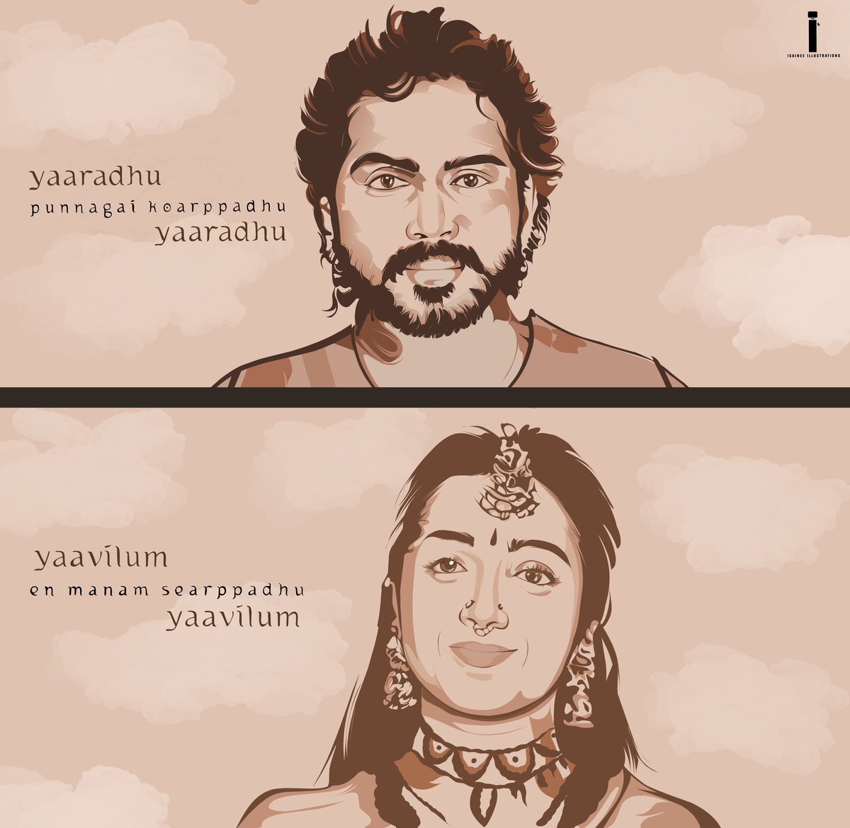 IsaineeR's tweet photo. Aga naga❤️ @Karthi_Offl @trishtrashers 
Illustration by @IsaineeR 
#aganaga #PonniyinSelvan2 #ponniyinselvan #Trisha https://t.co/V6x9mOrpzW