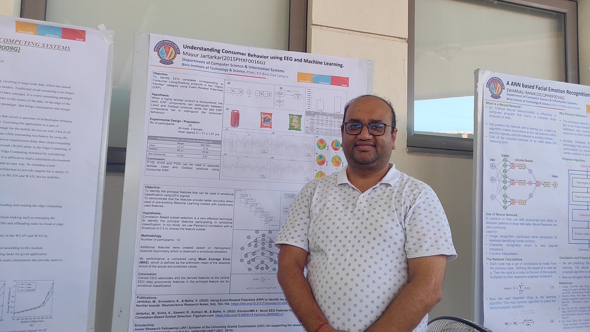AiranSwati's tweet photo. Exciting day at our department @csisbitsgoa as our brilliant PhD scholars showcase their research posters during @BITSPilaniGoa #ScienceDay #FoundationDay #OpenDay! From cutting-edge discoveries to innovative approaches, their work is truly inspiring. 👏👩‍🎓👨‍🎓 https://t.co/c1TcAXuKol