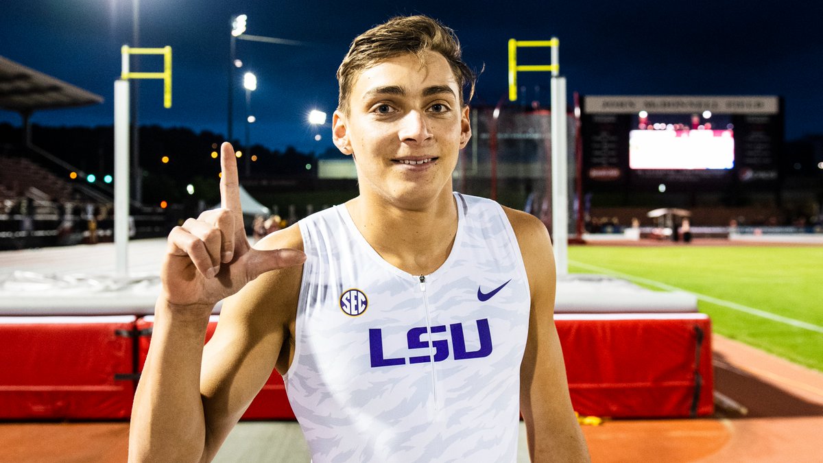 If he's not your 🐐, we don't know who would be. @mondohoss600 has cleared the height of 6+ meters 60 times already by the age of 23. The second most clearances of at least 6 meters is 46, which Sergey Bubka reached at the age of 33 in 1997. #GeauxTigers