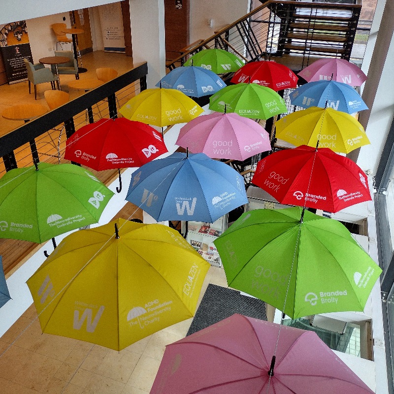 LiverpoolHopeUK's tweet photo. We’re so proud to have our very own neurodiversity umbrella installation in @capstonetheatre, ahead of our @AngelFieldFest launch this Friday 😍☂️✨

Click below for the full Angel Field Festival line up and to get your tickets 👇