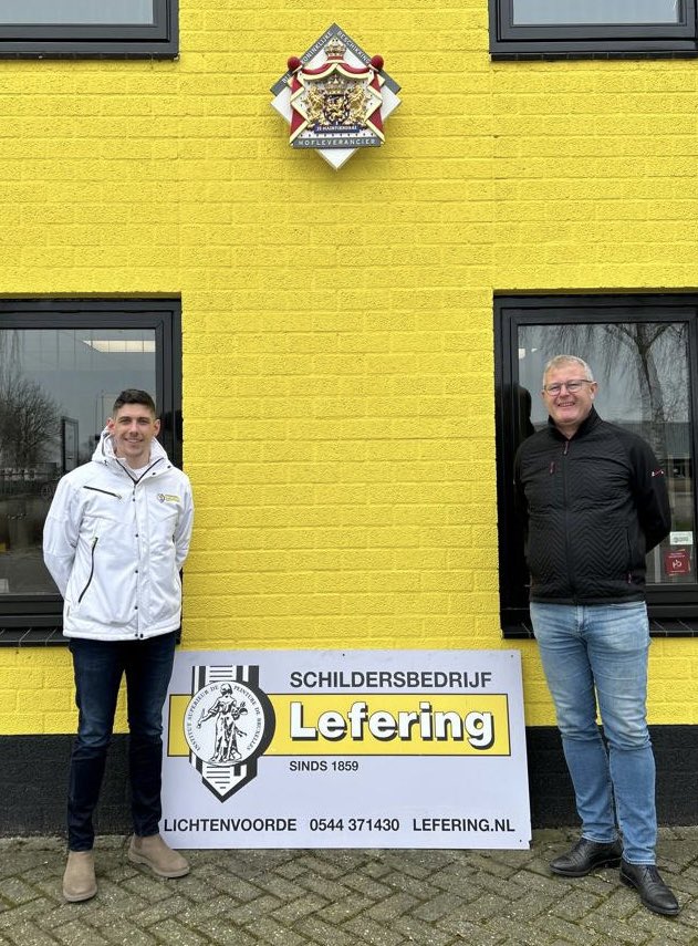 Gepromoveerd van Keisponsor naar trotse LEEUWSPONSOR! ‘Strak wark’ van Schildersbedrijf Lefering 💪🏼💥🪜⚽️ <a href="/StanLefering/">Stan Lefering</a>