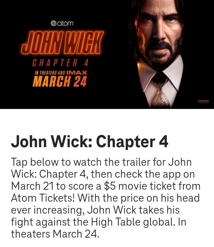 John Wick: Chapter 4 Movie Tickets and Showtimes Near Me