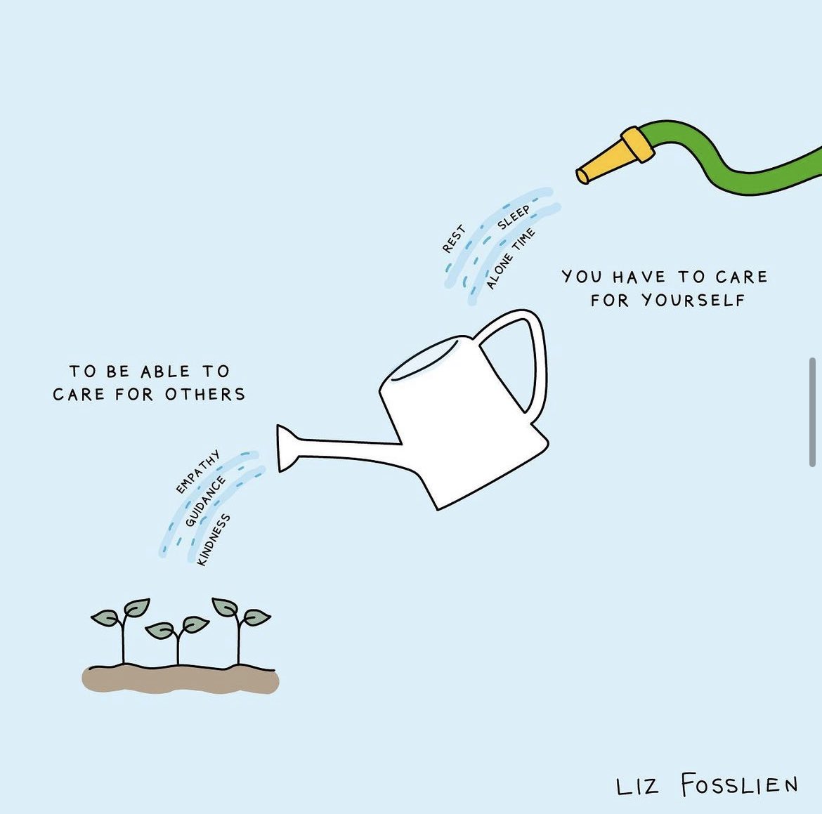 A gentle reminder:

Don’t forget to look after yourself! 💚

<a href="/lizandmollie/">lizandmollie</a>