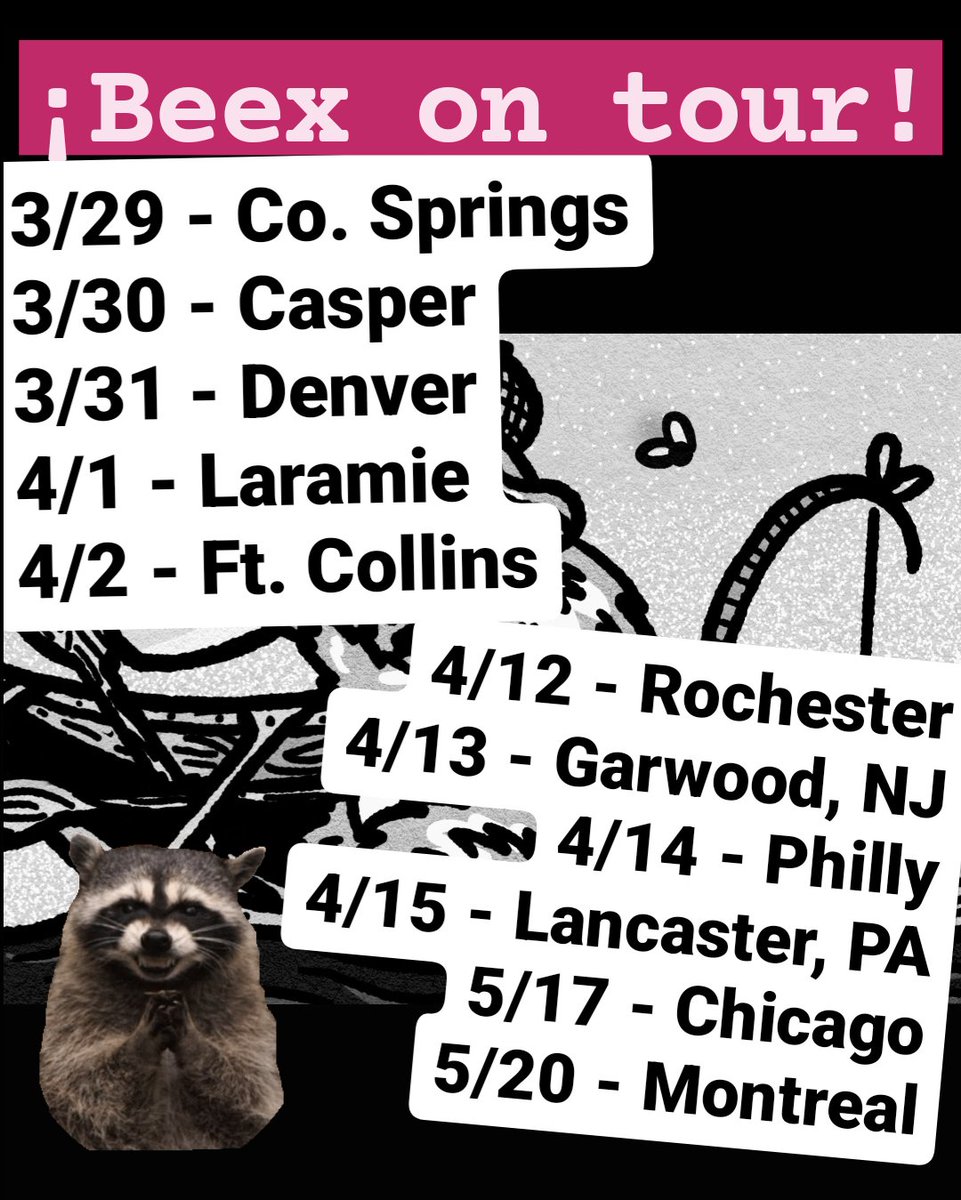 Okay, so the Chicago Beex show is sold out, but he's got more shows cookin'. Like, Philly has 40 tix left. That would be a perfect night out for, say, a bachelorette party. Right? GET TO A GIG: redscare.net/site/tours/