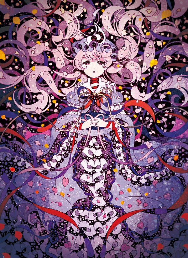 西行寺幽々子 「幽雅に咲かせ、墨染の桜を聞いていたら幽々子様を流したくなったので、うちの幽々子様」|ひよい⛩春例い-33abのイラスト