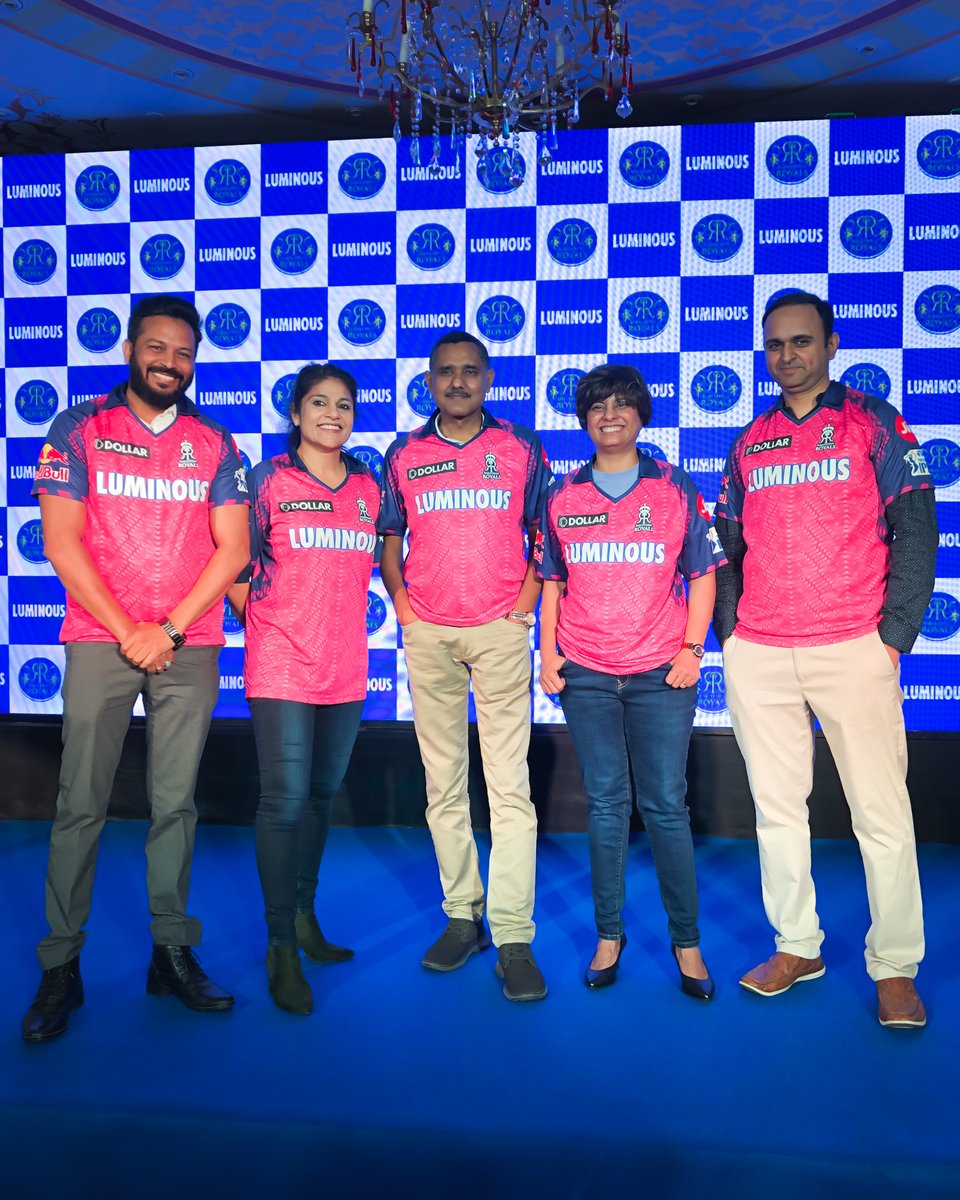 myluminous's tweet photo. Luminous is super proud to be the official title sponsor of team @rajasthanroyals . We are looking forward to a power-packed #RoyalLuminous partnership. 
#Luminous #RajasthanRoyals #RoyalLuminous #Cricket #SanjuSamson #Riyanparag #YashasviJaiswal #Power #HallaBol https://t.co/eMPQqmNYeI
