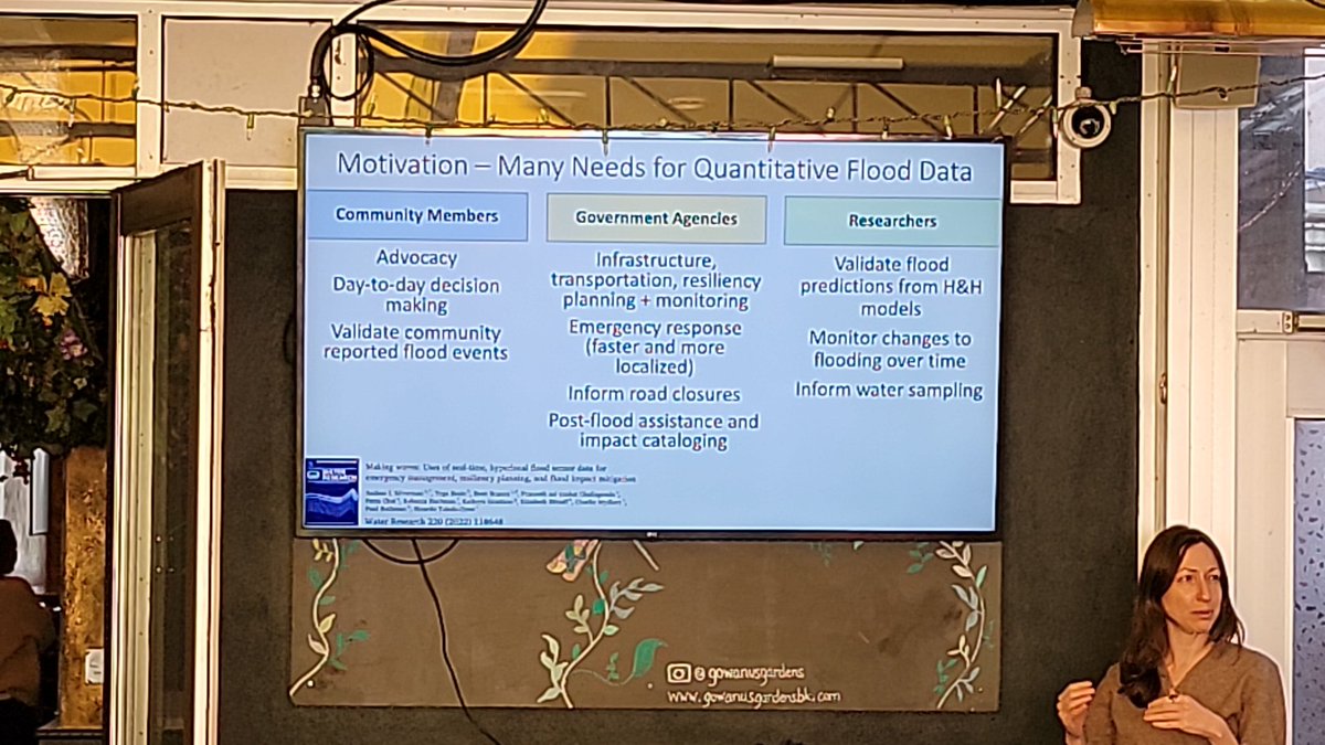 nyutandon's tweet photo. #Tandon's @ai_silverman discussing #FloodNet & #sustainable #engineering intiative w/ @NLinNY, @NYCMayorsOffice @NYC_DOT @NYCWater @nycemergencymgt held locally in #gowanus #bkcb6 @GowanusGardens #NYUTandonMade @NYCOfficeofTech #nycwaterweek https://t.co/BPI3OBfzdu