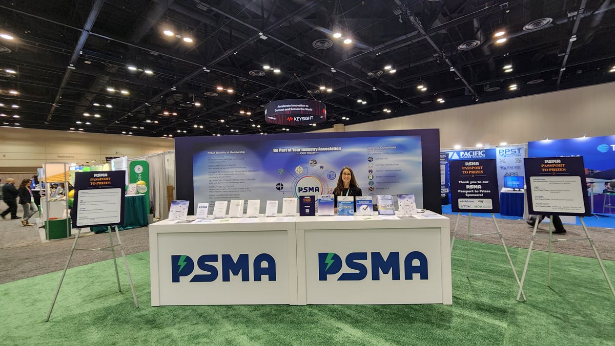 Day 2 of @APEC_Conf exhibits. Visit @psma__ member booths to enter to win one of 4 great prizes sponsored by @NichiconUS @ST_World @TDK_Electronics #WestCoastMagnetics #PSMA #APEC2023