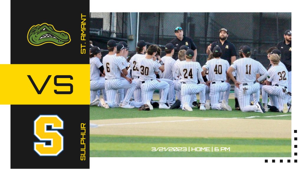 BASEBALL GAMEDAY VS SULPHUR TORS.   COME OUT AND SUPPORT THE GATORS TONIGHT AT 6:00 PM AT GATOR PARK