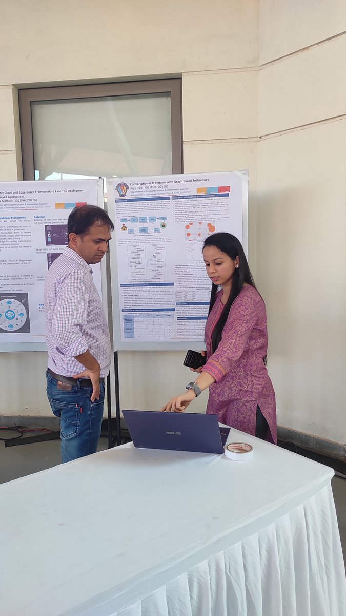 AiranSwati's tweet photo. Thrilled to witness my PhD student's @riyanaik07  outstanding poster presentation today! It's an honor to be her supervisor and support her on this exciting journey. #ProudSupervisor #bitspilani #ScienceDay #OpenDay #FoundationDay https://t.co/rCNpDNwAwI