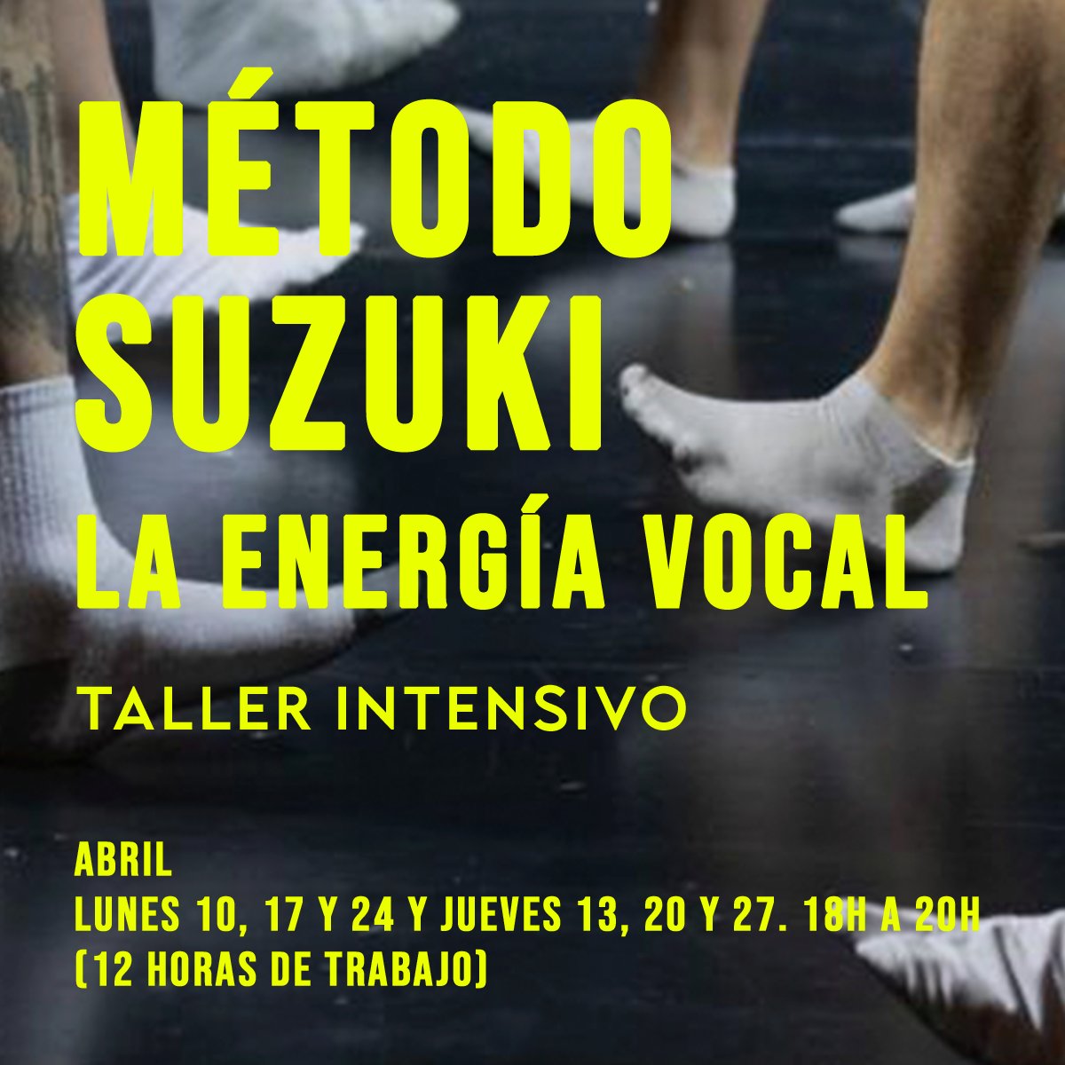 ⚫️NUEVO INTENSIVO DE MÉTODO SUZUKI 

EL PODER VOCAL

📅 Abril: Lunes 10, 17 y 24 y Jueves 13, 20 y 27. 
18h a 20h

👉 Impartido por <a href="/andres_acevedom/">Andrés Acevedo</a> 

Más info en bit.ly/3yTWn5B

#teatro #actor #actriz #suzuki #viewpoints #entrenamiento #intensivo #ABRIL #MADRID