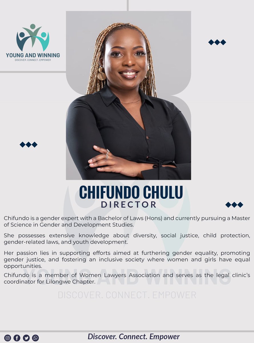YAW_Org's tweet photo. Get to know more about our newly appointed Board of Directors. Today we focus on Ms Chifundo Chulu. 

#Discover #Connect #Empower #YouthLed #YouthFocused https://t.co/Gx0BEz0bNo