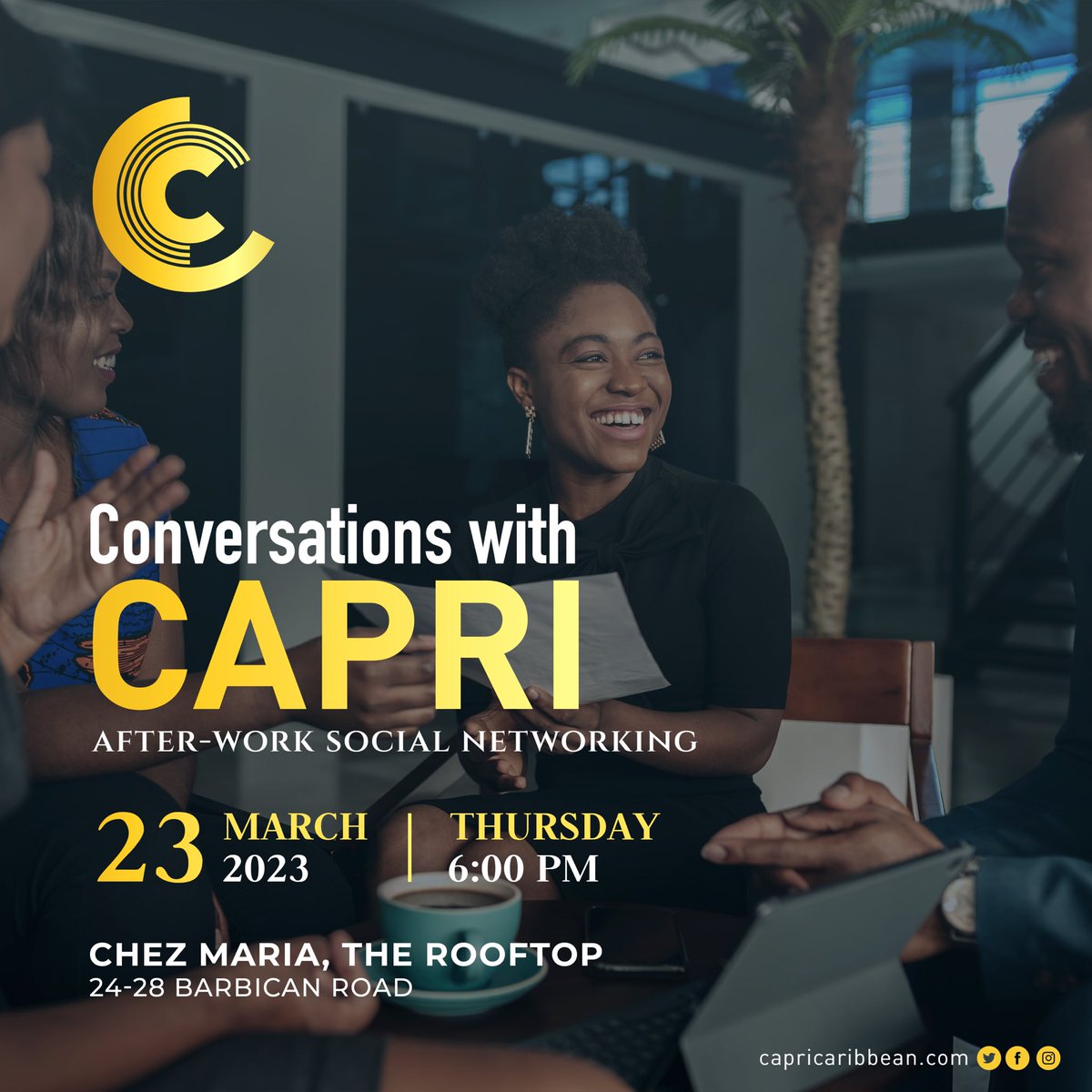CapriCaribbean's tweet photo. Meet the CAPRI team this Thursday!
If you are interested in our work, come and talk to us about it.
#EvidenceMatters #ThinkTank
#PublicPolicyResearch
#KnowledgeWorkers
#LearningOrganization #DialogicalEngagement https://t.co/T9eCGWKQQs