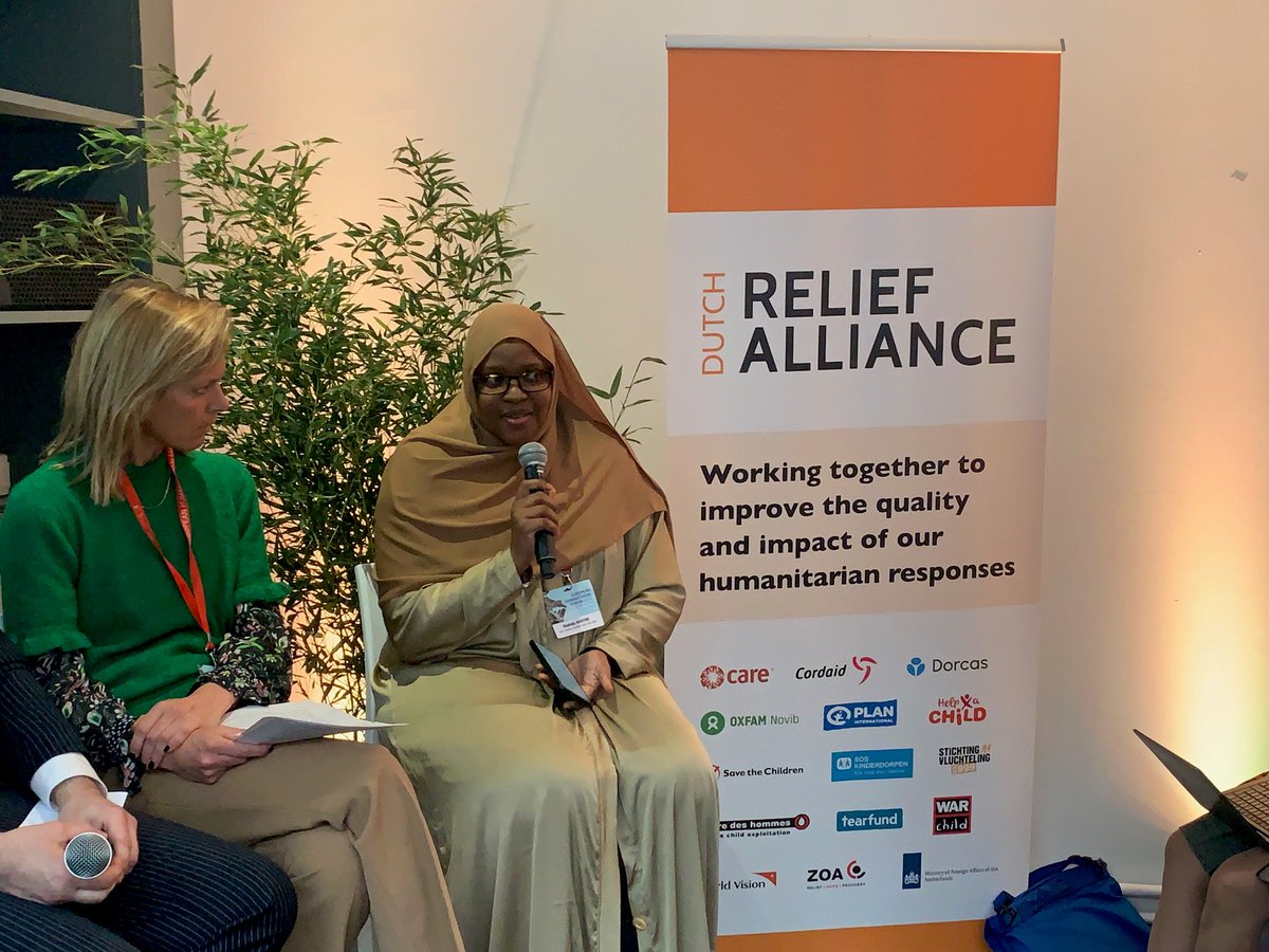 DutchRelief's tweet photo. At #EHF2023 Shahida Suleiman addresses the discussion about capacity building: "let's move on, we are capable, let's talk about capacity sharing: f.i. with flexible multi-annual funding we can actually keep our staff."  #localisation https://t.co/LeLiuAhcFT