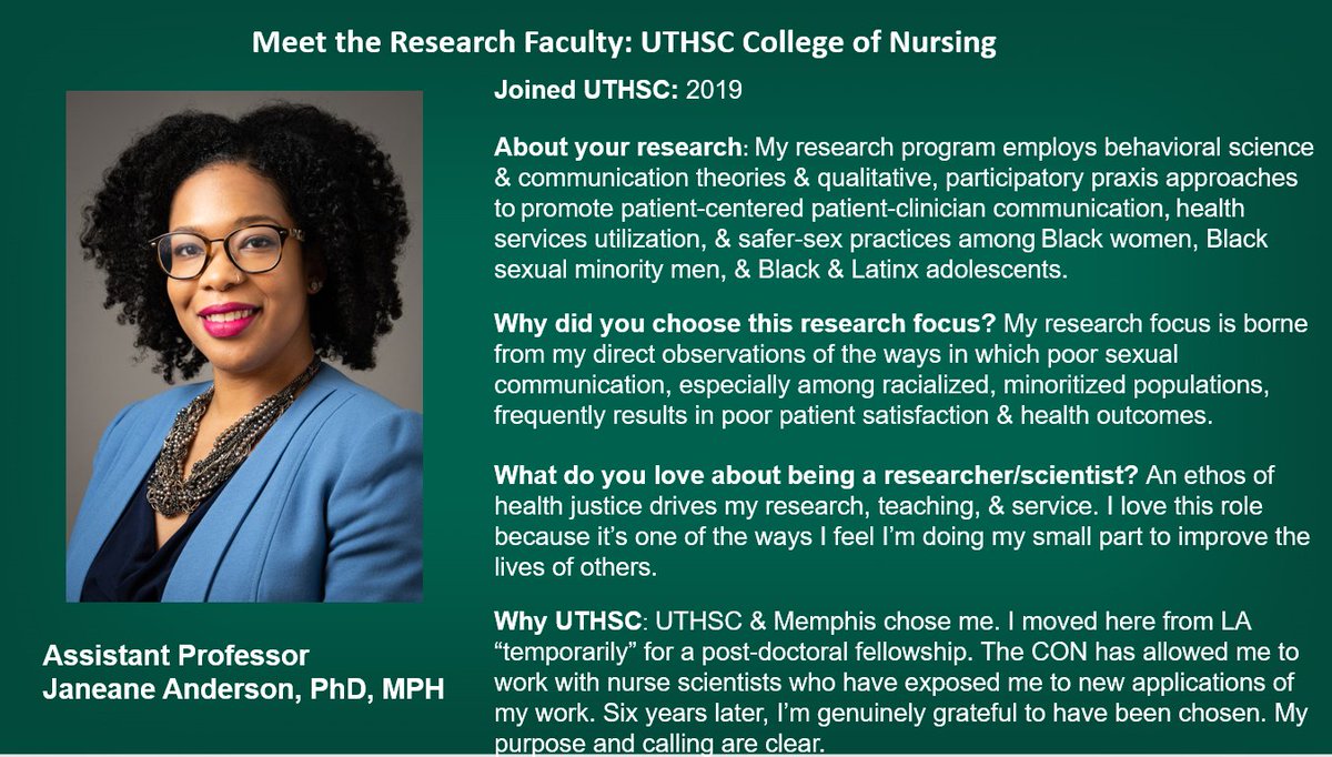 Meet Dr. Janeane Anderson, our featured research faculty member for March! @uthsc @dr_jnanderson