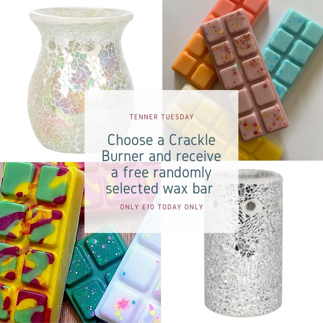 Tenner Tuesday. Choose a crackle burner and get a random wax bar free. Use my code and get it for £9.. code is MELISSA
#wax #waxburner #waxmelts #waxbar #tennertuesday #discount #home #style #interior #homestyle #scent #smallbuisness 
obclothingco.com/shop?Category=…