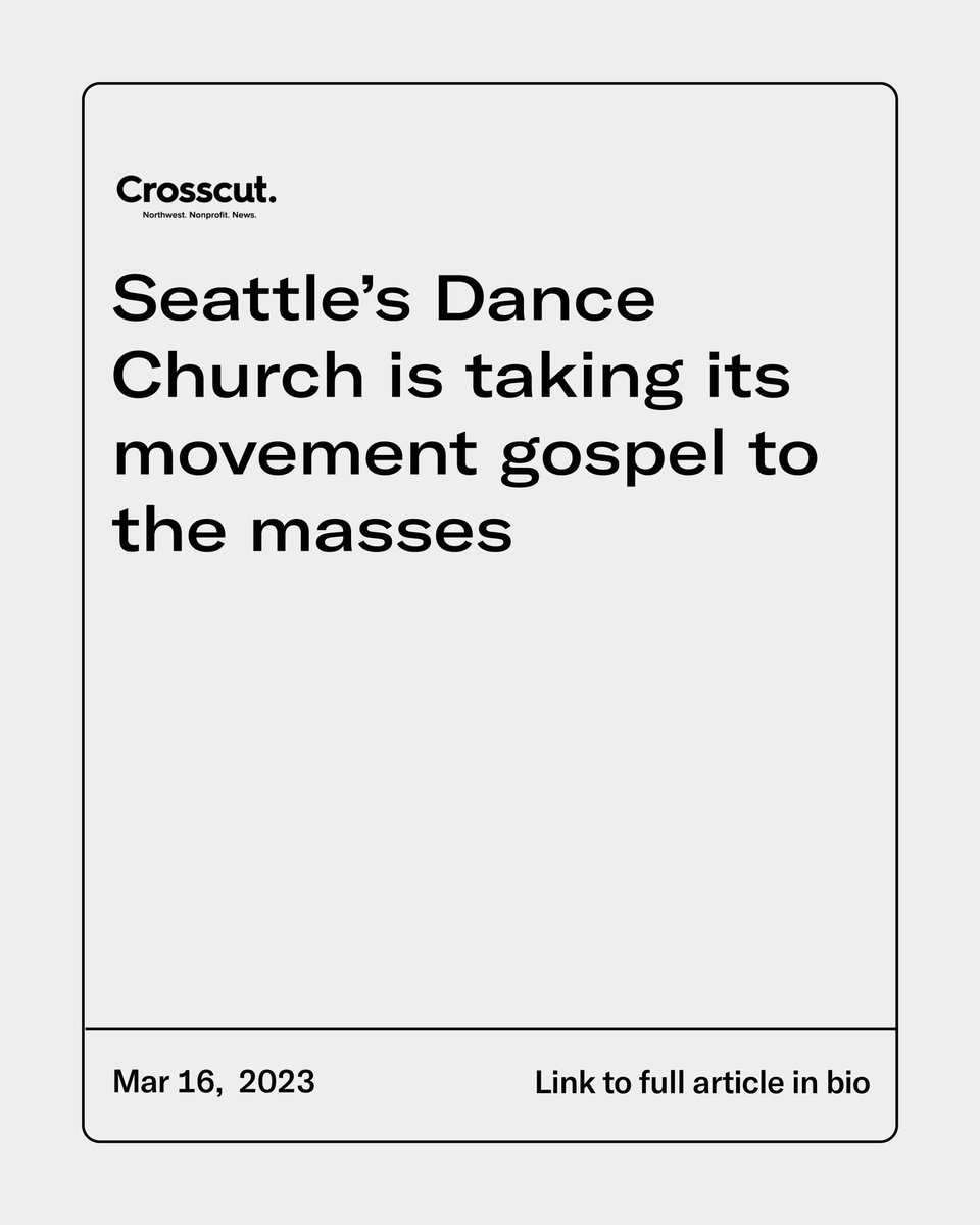 Dance_Church's tweet photo. Taking our movement gospel to the masses! @Crosscut 

Read the full article here 👉 https://t.co/ET58sHEs0R

#dancechurch https://t.co/YuoRXhU5KD