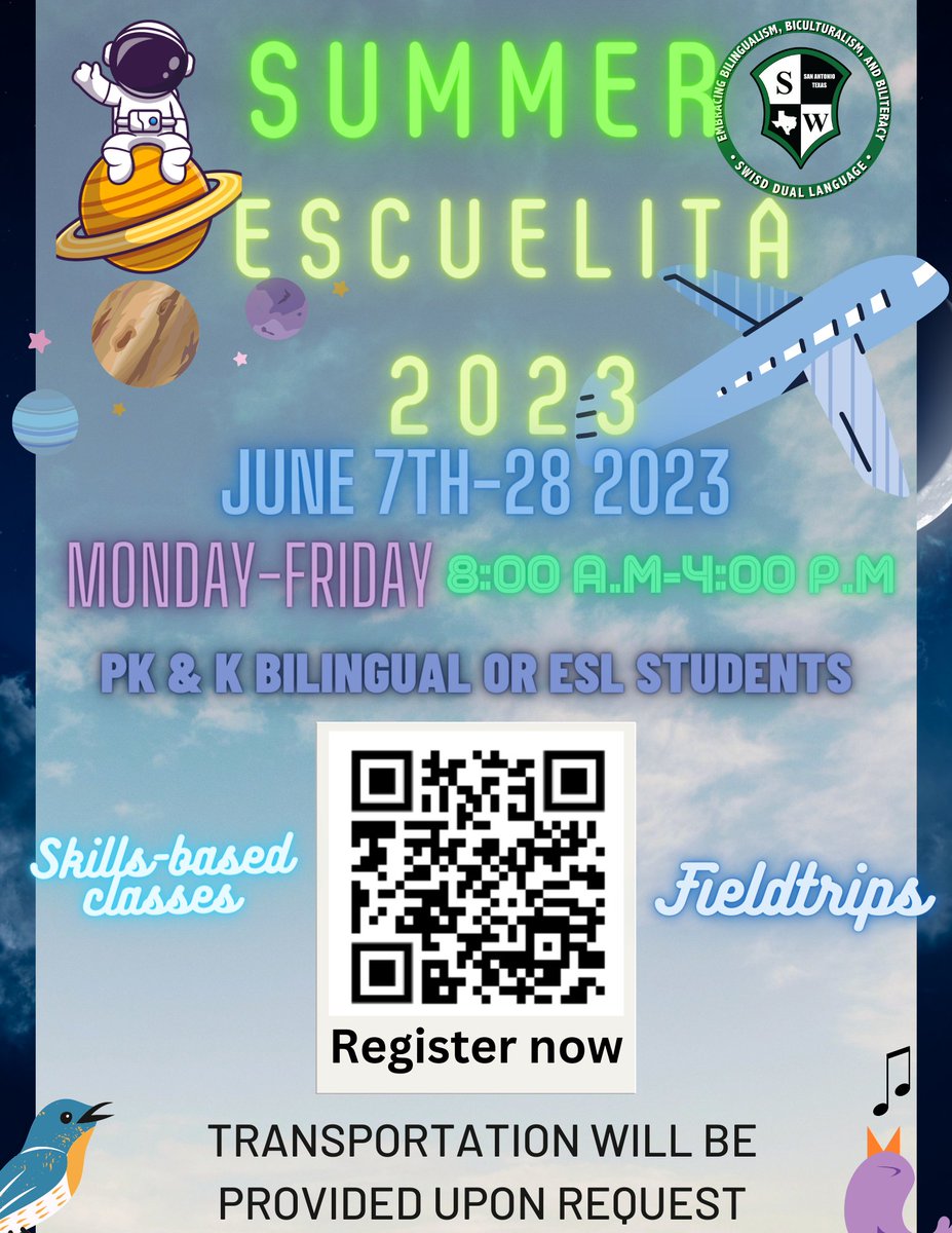 Teachers and students, summer is almost here which also means.... Summer Escuelita!!! Register now!