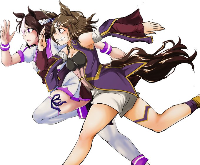 思い立って、昔描いたスぺちゃんとツルちゃん合わせてみた 