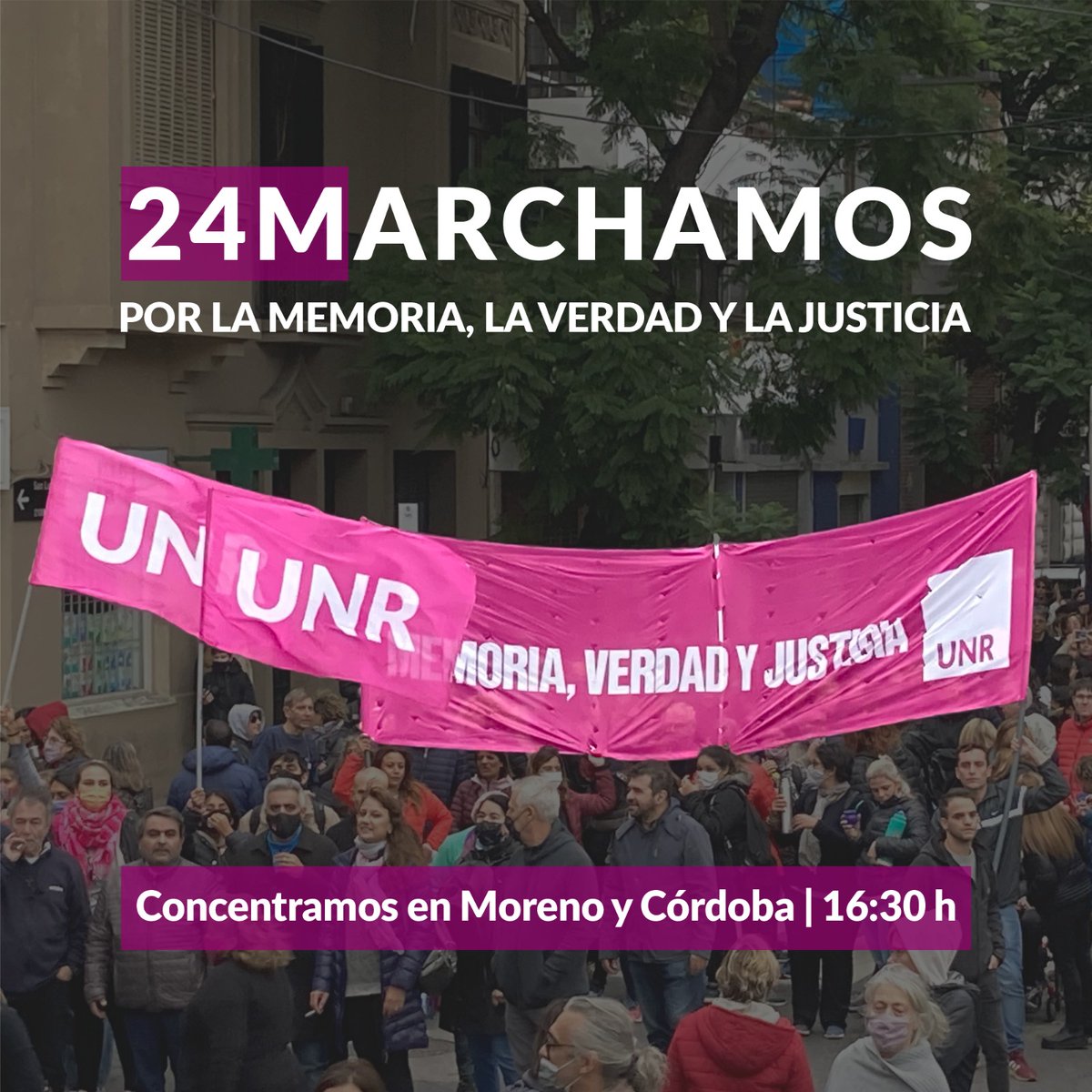 doeunr's tweet photo. El próximo 24 de marzo "Marchamos por la Memoria, luchamos por el futuro. Los 30 mil nos convocan hoy y siempre" ✊🏼

📍Concentramos en la esquina de la @fder.unr (Córdoba y Moreno) a las 16:30 h. https://t.co/MyjrBL8c5k