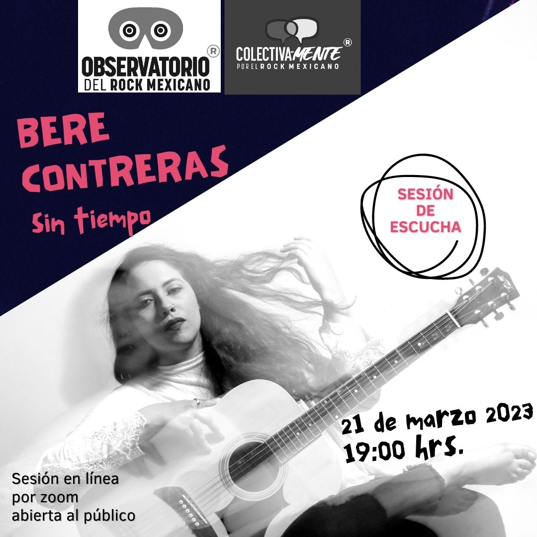 tereestradamx's tweet photo. Ven a nuestra sesión de escucha del #observatoriodelrockmexicano Conoce el proceso creativo y el mundo interno de la cantautora @BereContrerasS  Nos conectaremos por aquí a las 7pm hora #cdmx https://t.co/mhsg2wxmXv https://t.co/jA5a6s2P9q