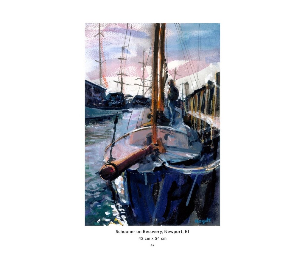 william_heydt's tweet photo. Schooner on Recovery, Newport, RI | 42 cm x 54 cm

From William Heydt’s latest book, 'Working Newport': a culmination of two decades of watercolors chronicling citizens of Newport at work. 

Purchase in-store @KITSCH_art_bodega 
Order online: … https://t.co/fZTi7fz2Pg https://t.co/iZ2hlXMI1d